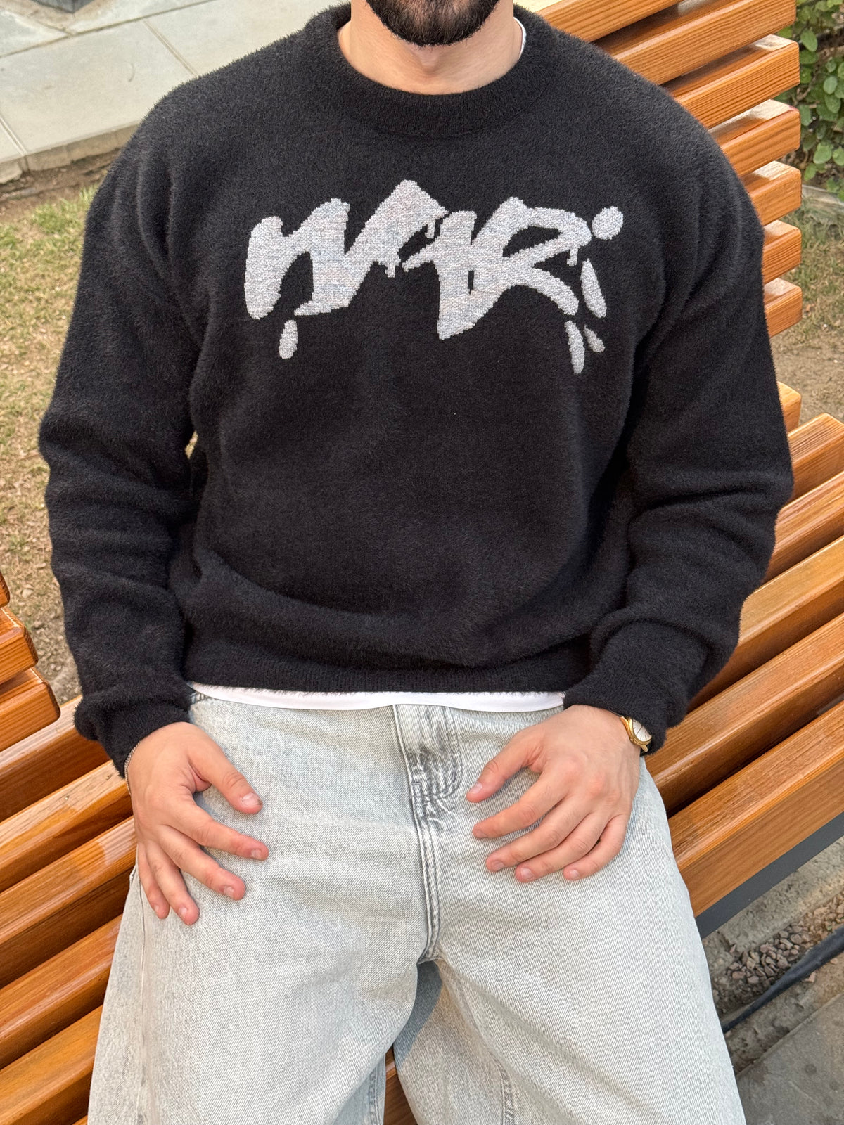 Black Moher Knitted crewneck